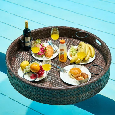 Hubhalsun Floating Tray, Large Size(Dia 35.4 inches), Round Serving Tray for Swimming Pool Floats, for Sandbars, Spas, and Parties, Pool Serving Drin | Wayfair North America