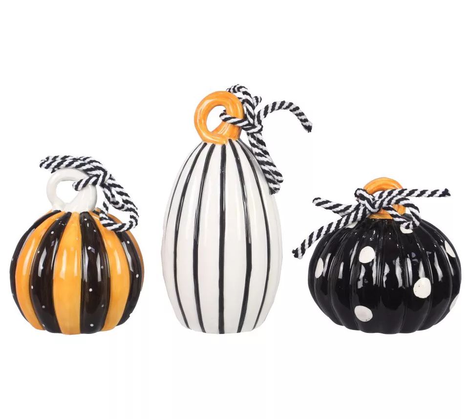 Young's ceramic pumpkins (set of 3) - QVC.com | QVC