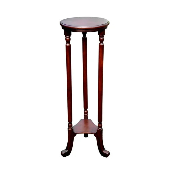 D-Art Collection Barley Traditional Solid Mahogany Wood Plantstand in Dark Brown | Walmart (US)