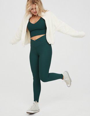 OFFLINE By Aerie Real Me Waffle High Waisted Crossover Legging | Aerie