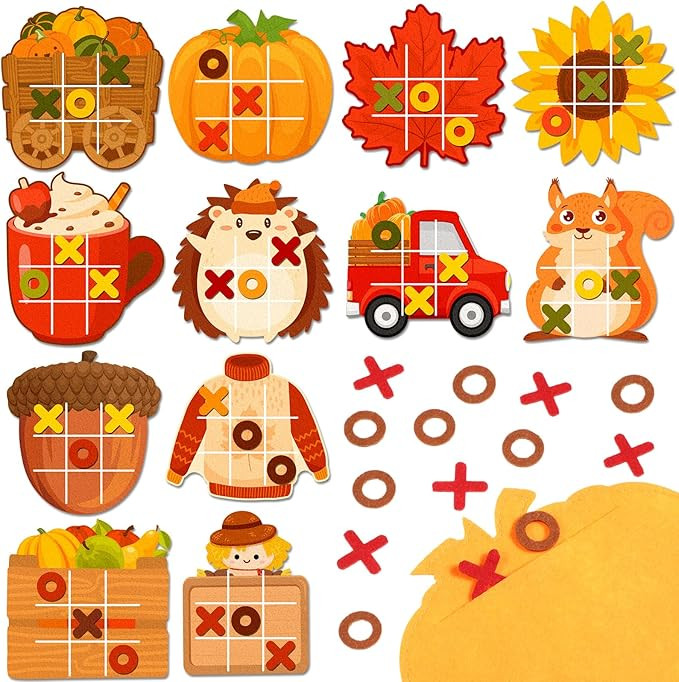 Capoda 12 Pack Fall Party Favors Pumpkin Maple Strategic Board Game Autumn Thanksgiving Desk Game... | Amazon (US)