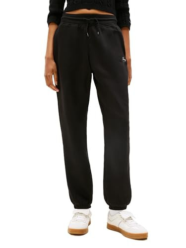 Tommy Jeans Women's Relaxed Script Logo Jogger Sweatpants, with Drawstring Ties, Black | Amazon (US)