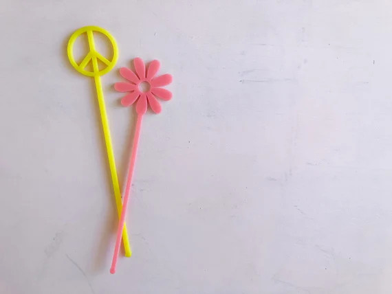 Set of Groovy Drink Stirrers  Two Groovy Party  Retro Party | Etsy | Etsy (US)