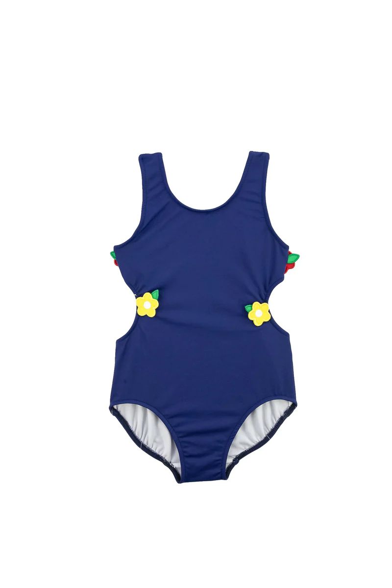 Side Cut-out Multi Color Flower Tank Swimsuit | Florence Eiseman