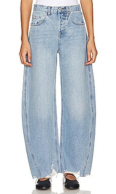 GRLFRND Paola Barrel Leg Jean in Skyline from Revolve.com | Revolve Clothing (Global)
