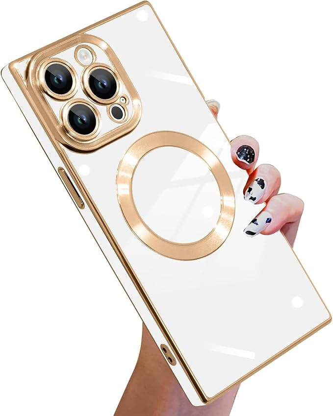 KANGHAR Case Designed for iPhone 16 Pro Magnetic [Compatible with MagSafe] Luxury Cute Plating De... | Amazon (US)