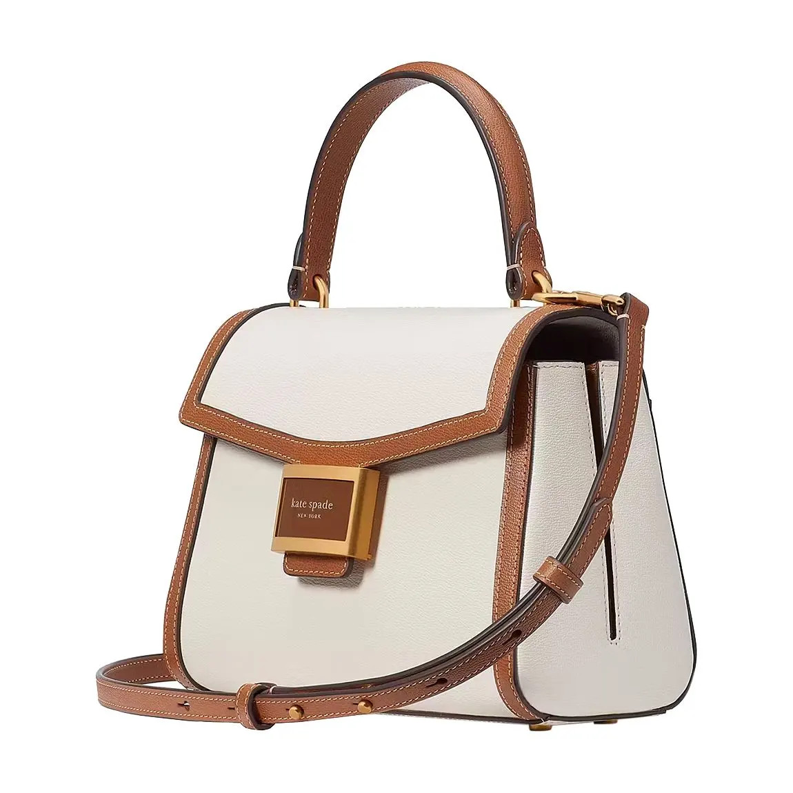 Kate Spade Katy Colorblocked Textured Leather Small Top Handle - BrandAlley | BrandAlley