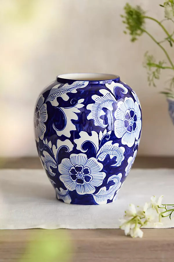 Blue Floral Chinoiserie Vase, Medium at Terrain | Terrain