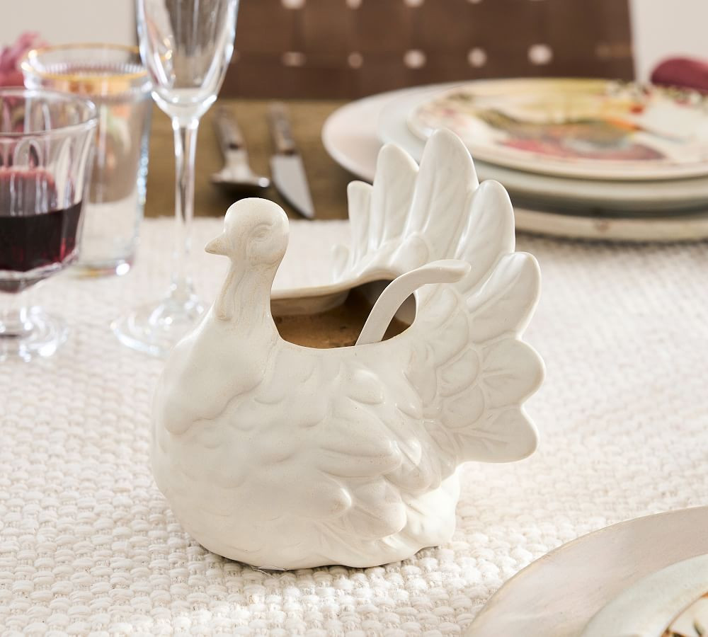 Rustic Turkey Stoneware Gravy Boat | Pottery Barn (US)