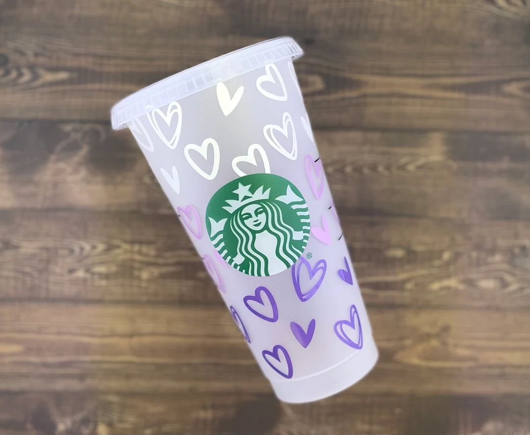 Ombre Hearts Starbucks Cup Valentines Cup Valentines - Etsy | Etsy (US)