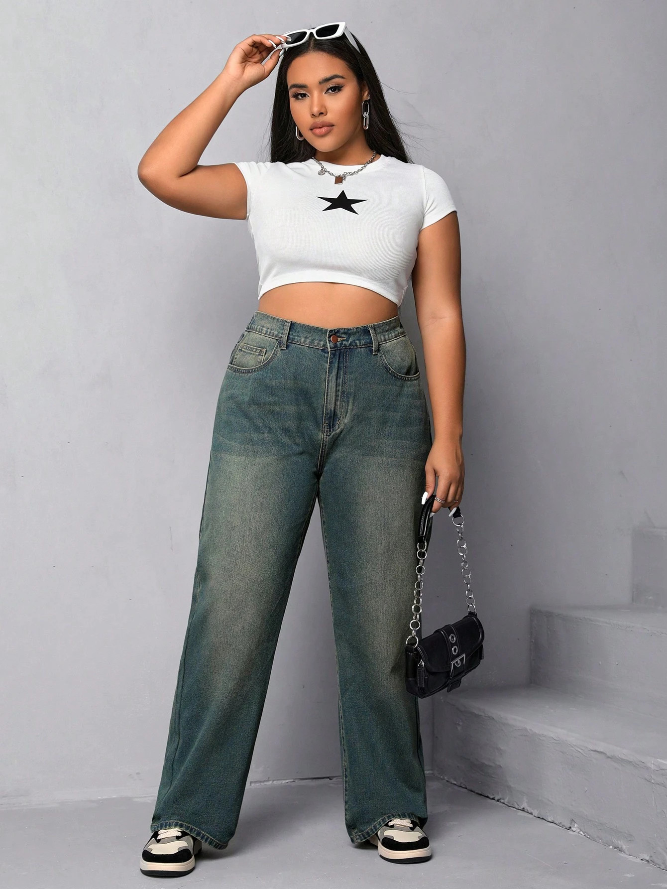 SHEIN EZwear Plus Straight Leg Jeans | SHEIN
