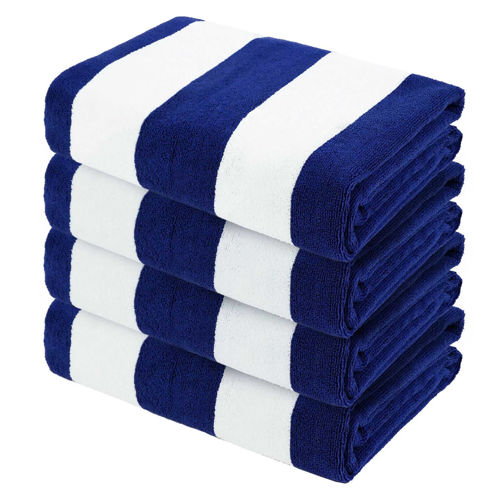 Exclusivo Mezcla 4 Pack Microfiber Cabana Striped Large Beach/Pool/Bath Towel for Adults (Navy, 3... | Walmart (US)