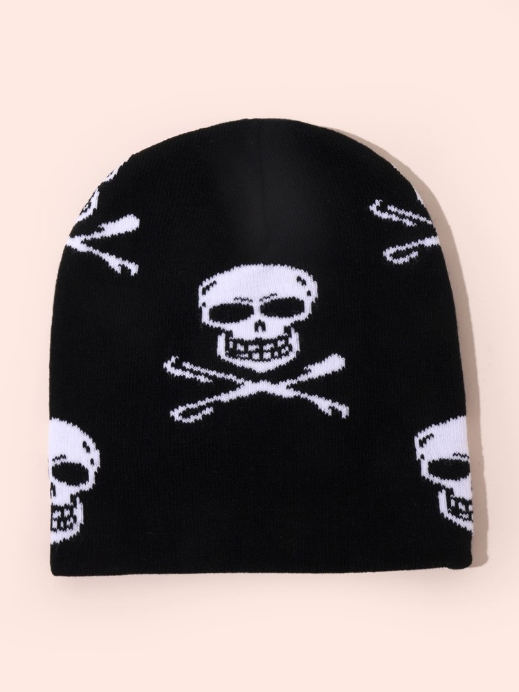 Skull Print Knitted Hat | SHEIN