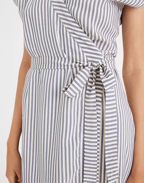 Striped Cap-Sleeve Wrap Dress | Madewell