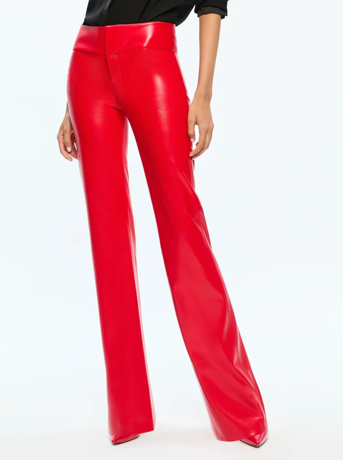 OLIVIA VEGAN LEATHER BOOTCUT PANT | Alice + Olivia