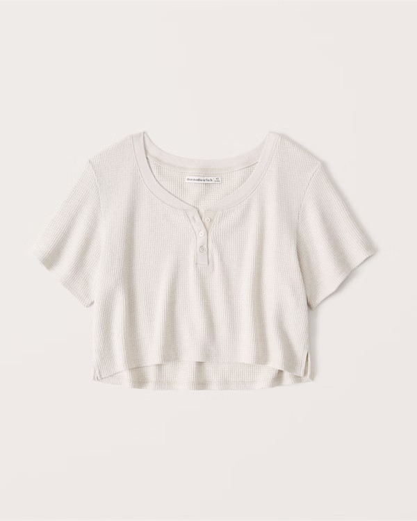 Short-Sleeve Lounge Waffle Henley | Abercrombie & Fitch (US)