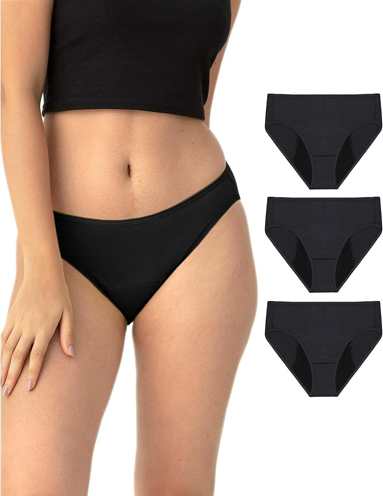 Neione Period Underwear Menstrual Panties Comfortable Modal Bikini Cheeky Briefs for Women Girls | Amazon (US)