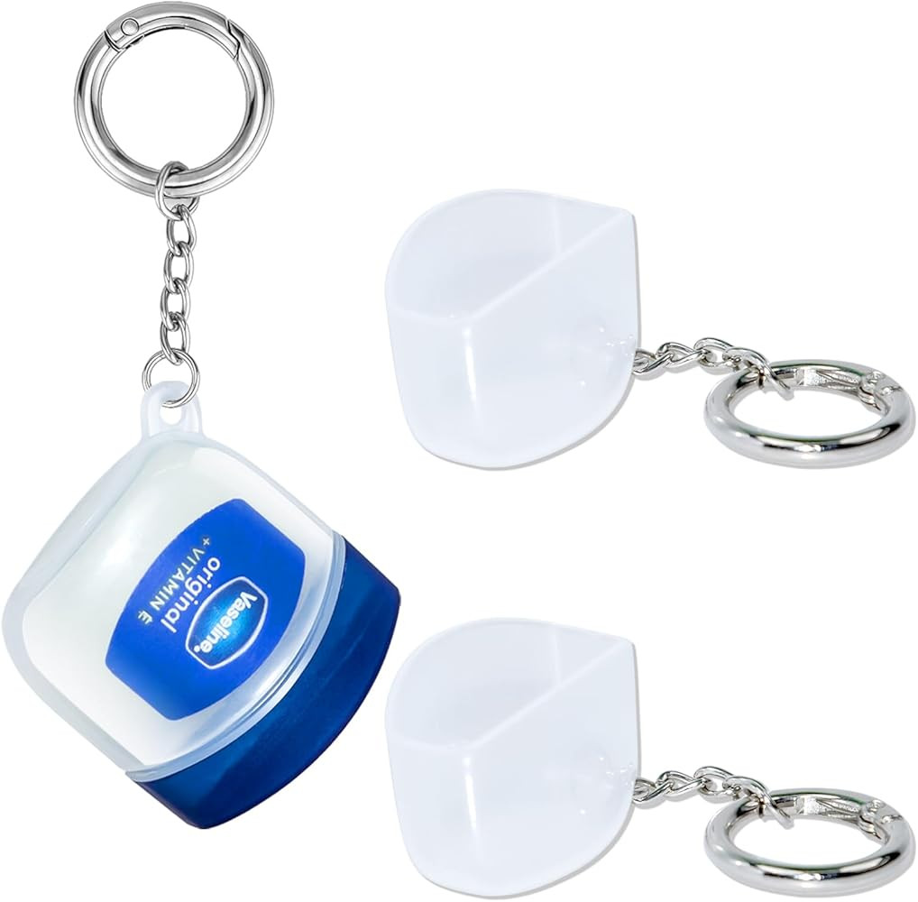 Keychain Holder Compatible with Mini Vaseline 0.25oz (7g) Jar, Protective Case with Spring O-Ring... | Amazon (US)