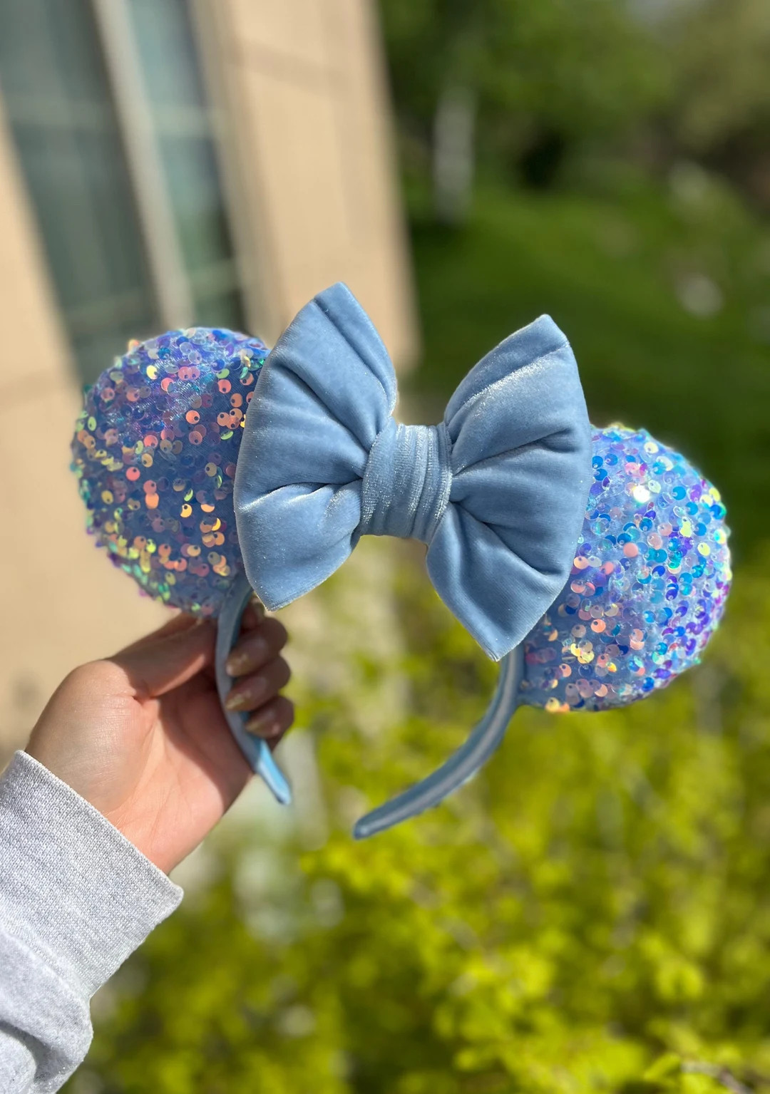 Blue Sequins Minnie Ears - Etsy | Etsy (US)