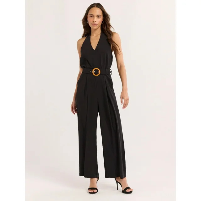 Sofia Jeans Women's and Women's Plus Belted Jumpsuit, Sizes XS-4X | Walmart (US)