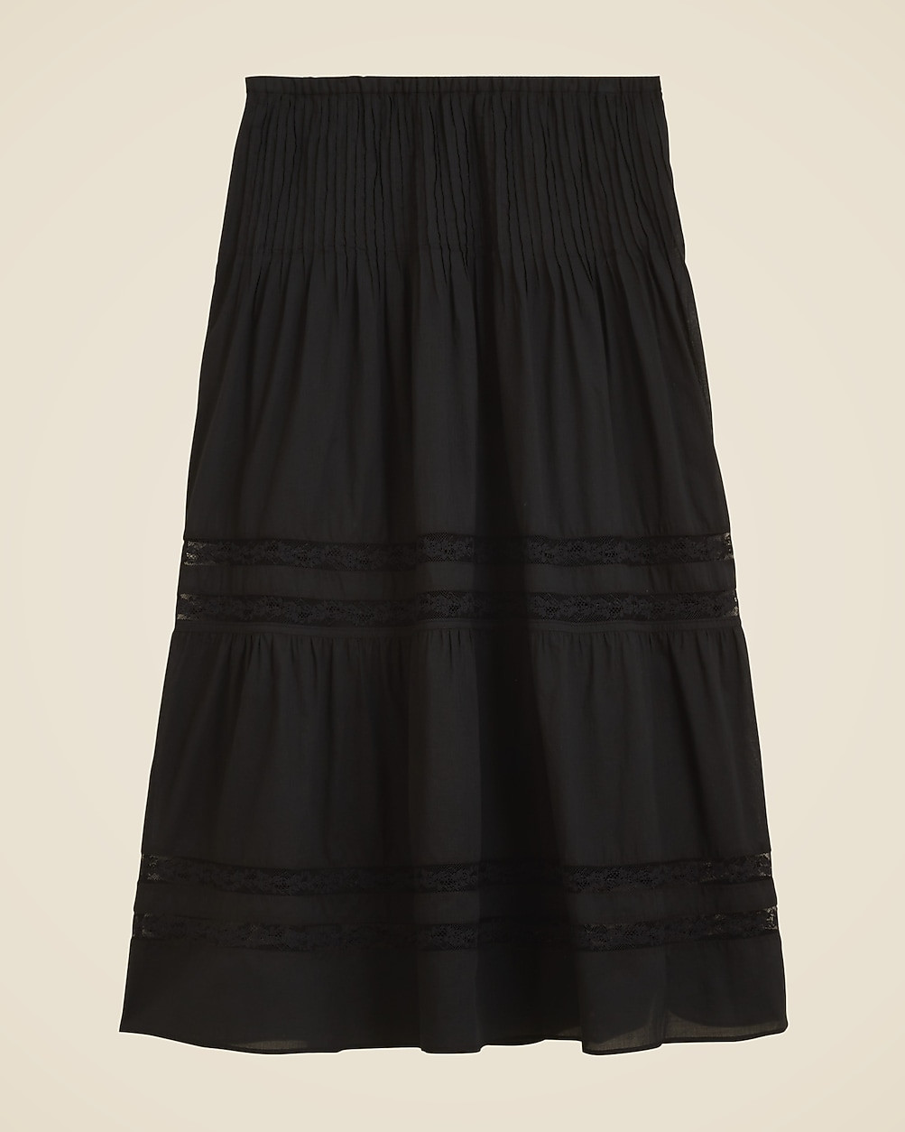 Lace-trim pintuck skirt | J. Crew US