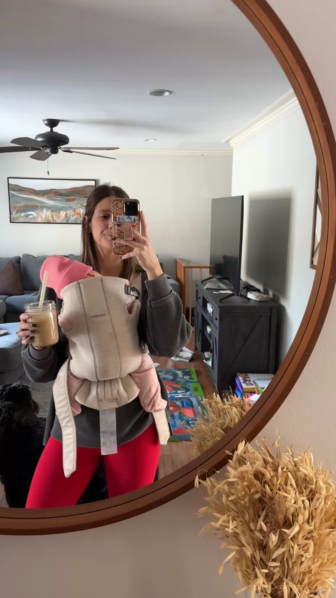 Winter mom ootd with baby carrier  

#LTKFindsUnder50 #LTKmomlife #LTKBaby