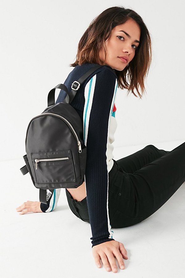Satin Mini Backpack - Black One Size at Urban Outfitters | Urban Outfitters (US and RoW)