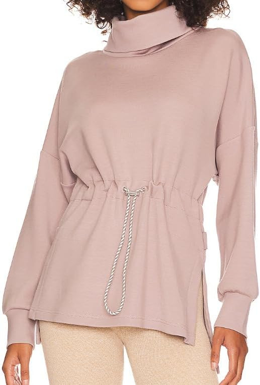 cinched waist sweatshirt-Women's Turtleneck Sweatshirts Fleece Drawstring Waist Casual Long Sleev... | Amazon (US)