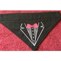 Dog Wedding Tuxedo Scarf Bandana Pet Costume/Pet Accessory/Embroidered Design Bandana/Celebration Puppy Clothes/Red Bow Tie | Etsy (US)