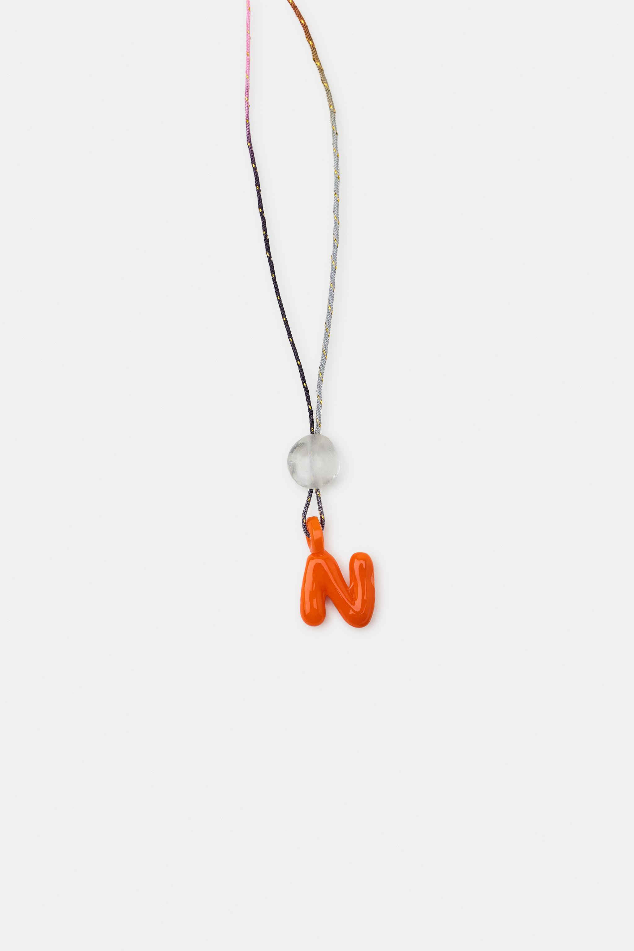 CORD NECKLACE WITH ALPHABET LETTER | Zara UK