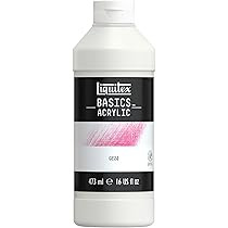 Liquitex BASICS Gesso Surface Prep Medium, 473ml (16-oz) Bottle, White | Amazon (US)