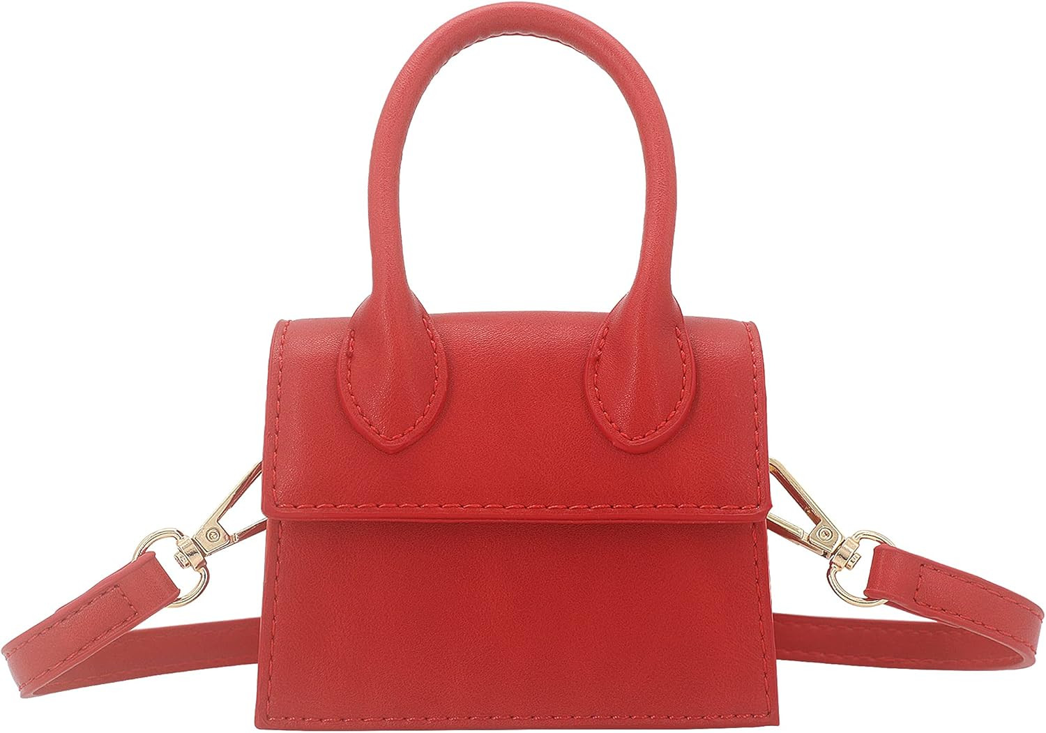 Nodeber Mini Crossbody Bag for Women Girls Synthetic Leather Flap Purse Styling Top-Handle Clutch Ha | Amazon (US)