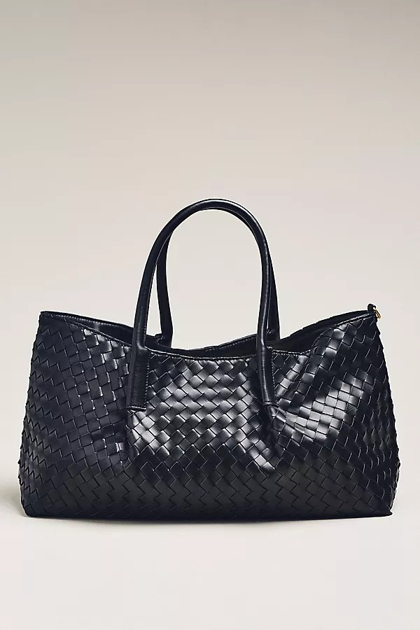 Woven Faux Leather Tote | Anthropologie (US)