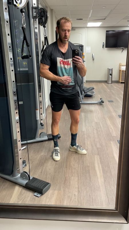 Gym style coordinated well in my opinion.  Wearing graphic tee, workout shorts and my “You can surf later” P448 shoes.  Tie-dyed socks by Vans.

#LTKstyletip #LTKmens #LTKfit