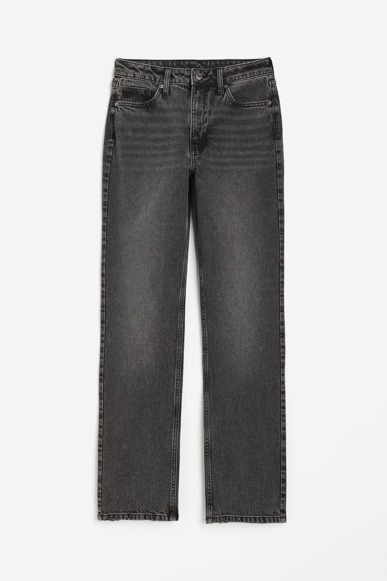 Vintage Straight High Jeans - Black - Ladies | H&M GB | H&M (UK, MY, IN, SG, PH, TW, HK, KR)