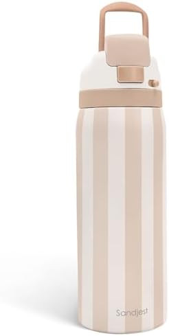 Stripe Insulated Stainless Steel Water Bottle with Straw for Sports and Travel, 32oz, Gifts for W... | Amazon (US)