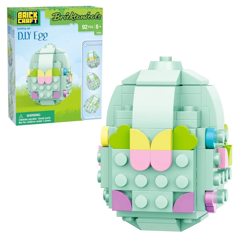 Brickcraft Bricktanicals D.I.Y Egg Building Kit (92-Piece Set), Easter Egg Brick Toy, Customizabl... | Walmart (US)