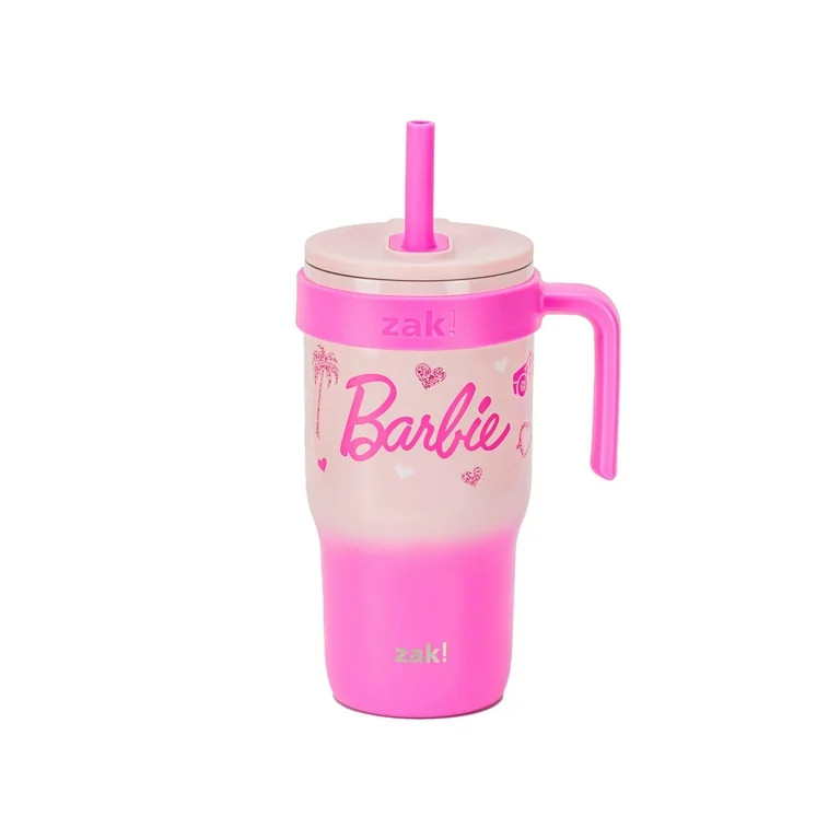 Zak Designs 18oz Barbie Kids Straw Handle Tumbler, Stainless Steel Vacuum Insulated Cruiser Tumbl... | Walmart (US)