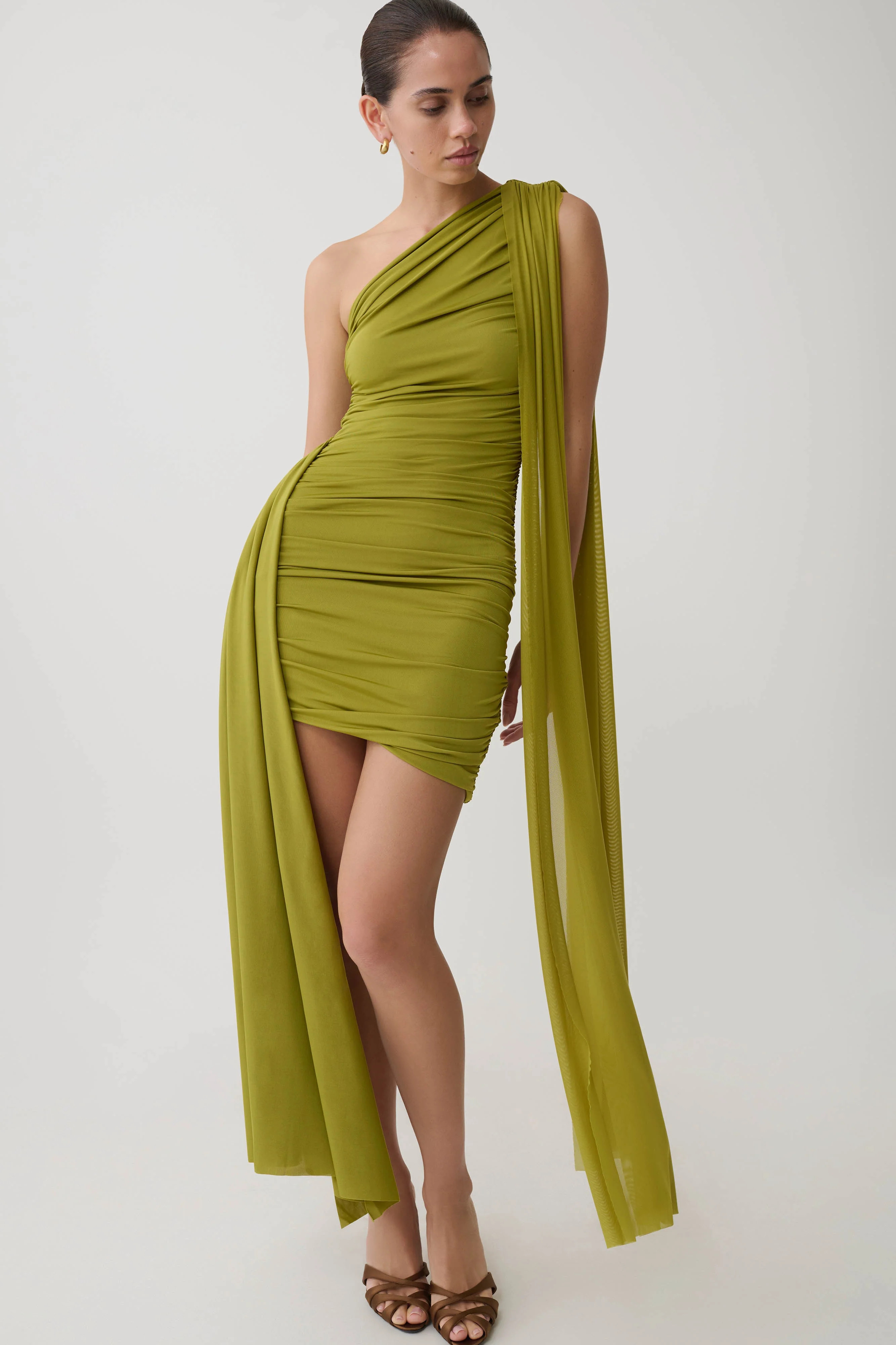 Asher Mini Dress - Olive | MESHKI US