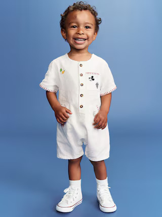 Old Navy x Disney© Embroidered Linen-Blend One-Piece Romper for Baby | Old Navy (US)