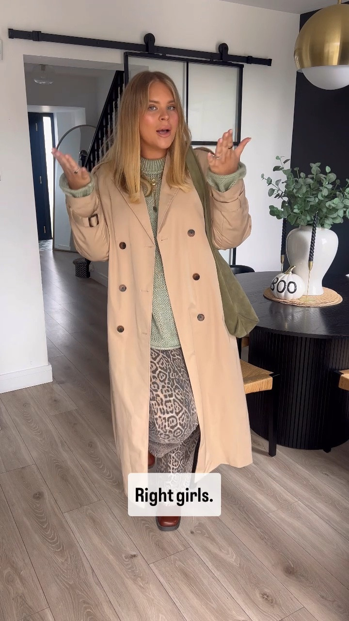 Autumn outfits, transitional outfit inspiration, ASOS, In the Style, trench coat, leopard jeans, knit jumper, heel platform boots, tote bag, midsize inspo

#LTKuk #LTKstyletip #LTKautumn