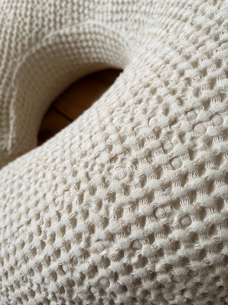 nursing pillow cover : natural waffle linen, waffle linen pillow cover, nursing pillow slipcover ... | Etsy (US)