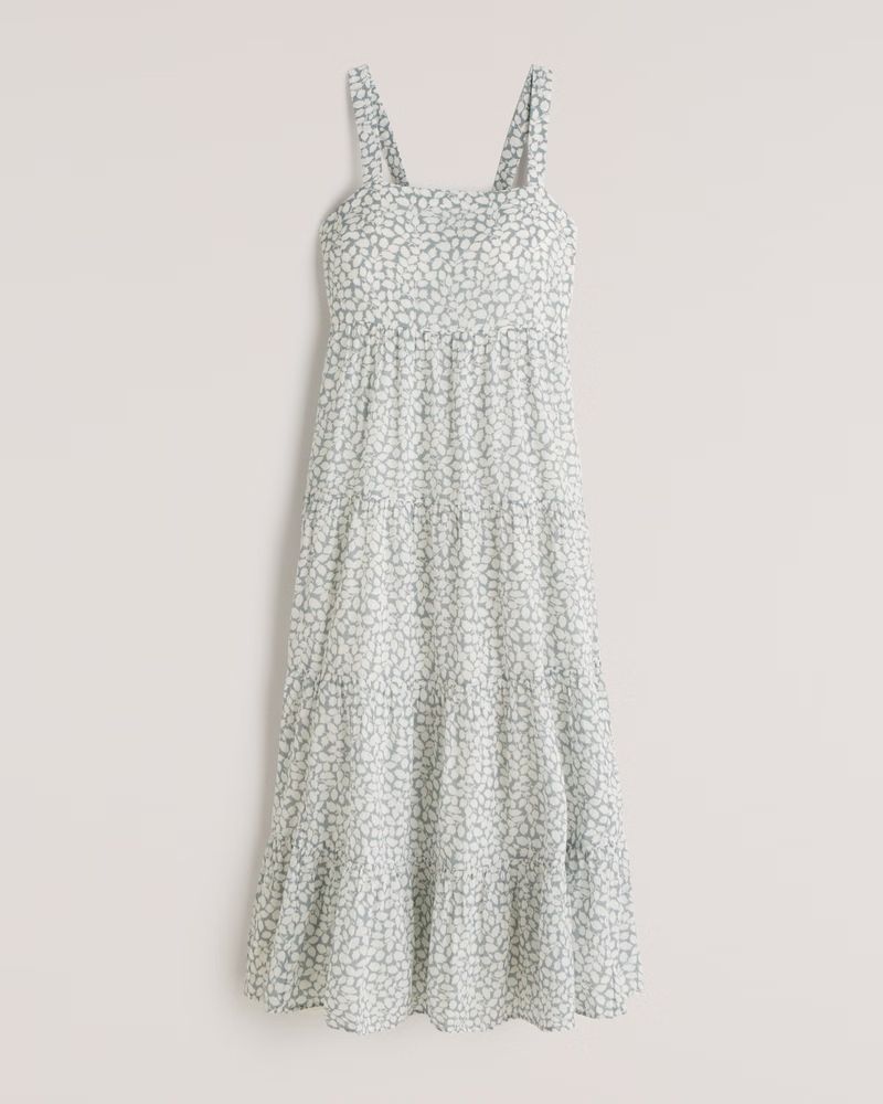 Tiered Trapeze Midaxi Dress | Abercrombie & Fitch (US)
