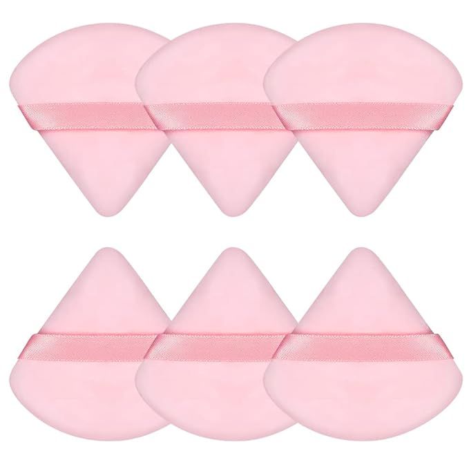 Amazon.com: Pimoys 6 Pieces Powder Puff Face Soft Triangle Powder Makeup Puffs for Loose Powder M... | Amazon (US)