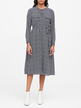 Petite Print Midi Shirtdress | Banana Republic (US)