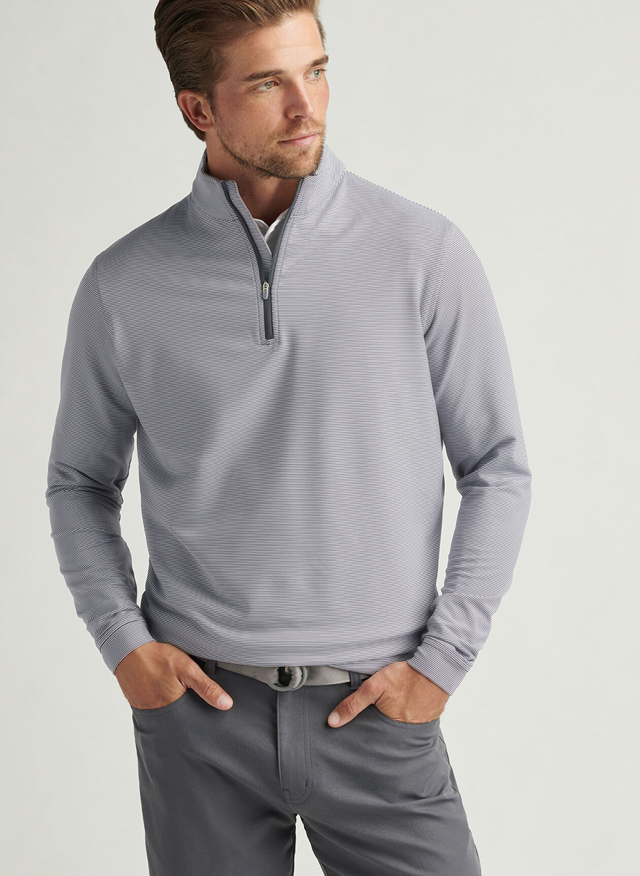 Perth Sugar Stripe Performance Quarter-Zip | Peter Millar