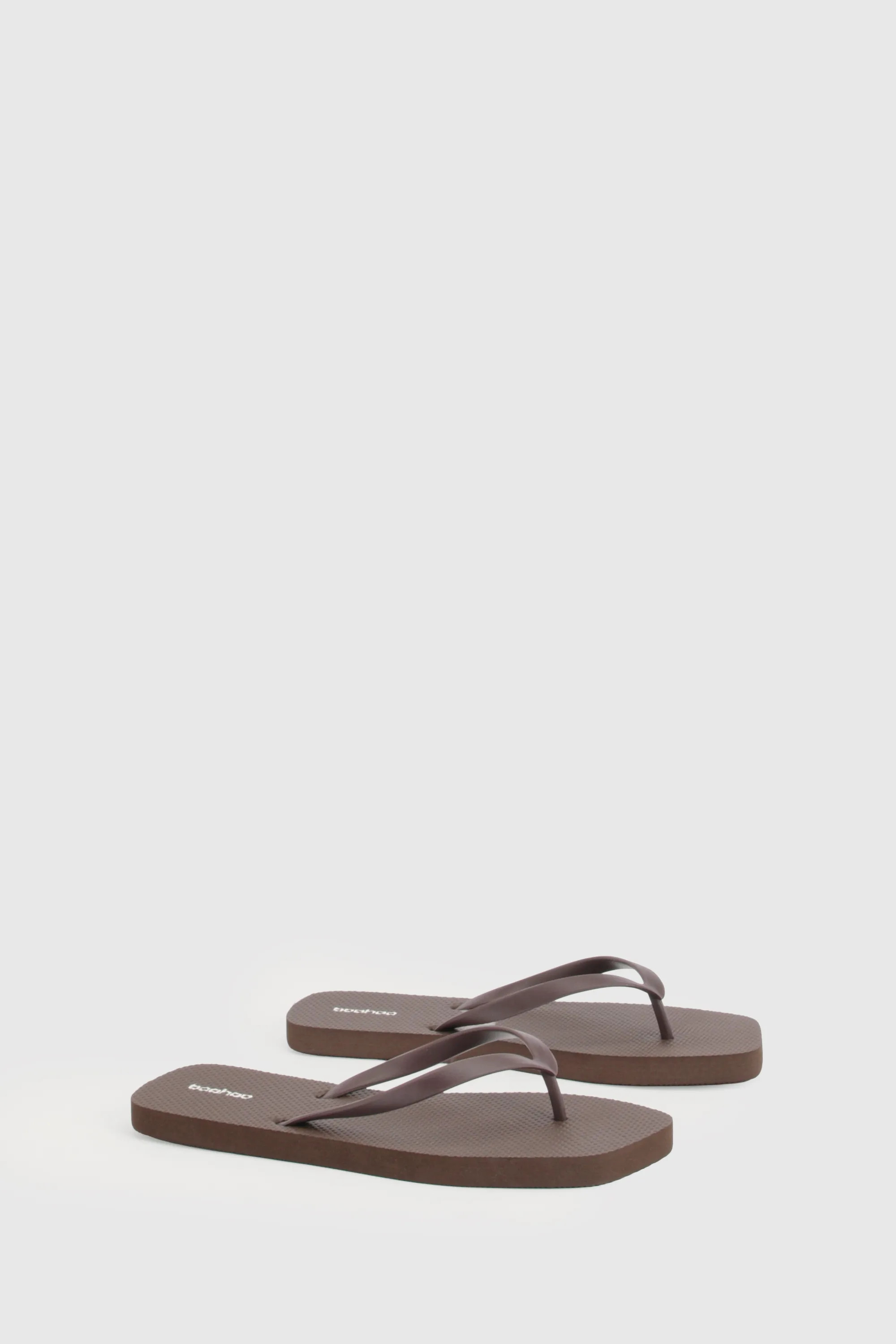Chocolate Square Toe Flip Flops | Boohoo | Boohoo.com (UK & IE)