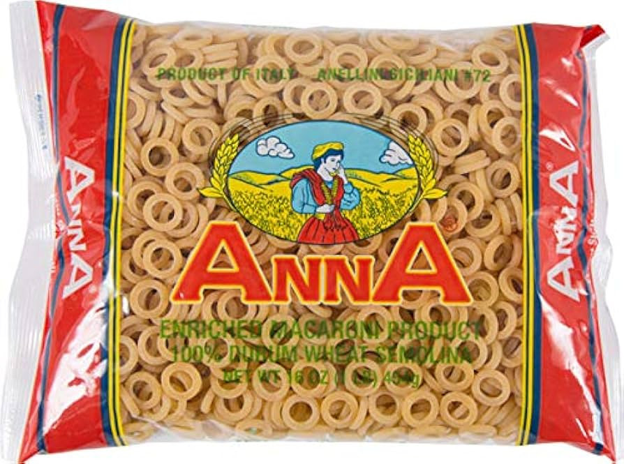 Anna - Italian Anellini Siciliani Pasta #72, (4)- 16 oz. Pkgs. | Amazon (US)