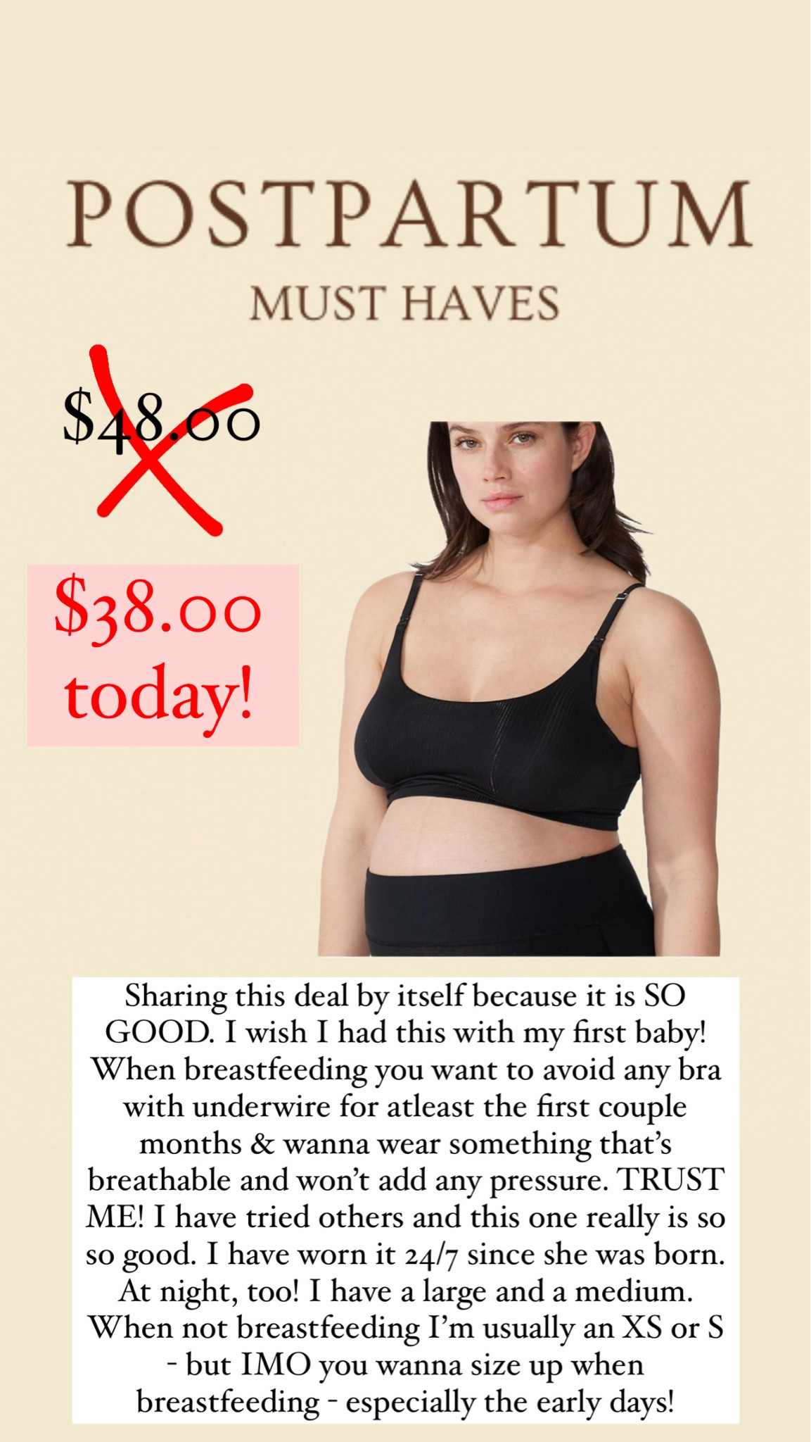 Best postpartum bra for breastfeeding on sale for $38.00! 

#LTKSaleAlert #LTKCyberWeek #LTKBump