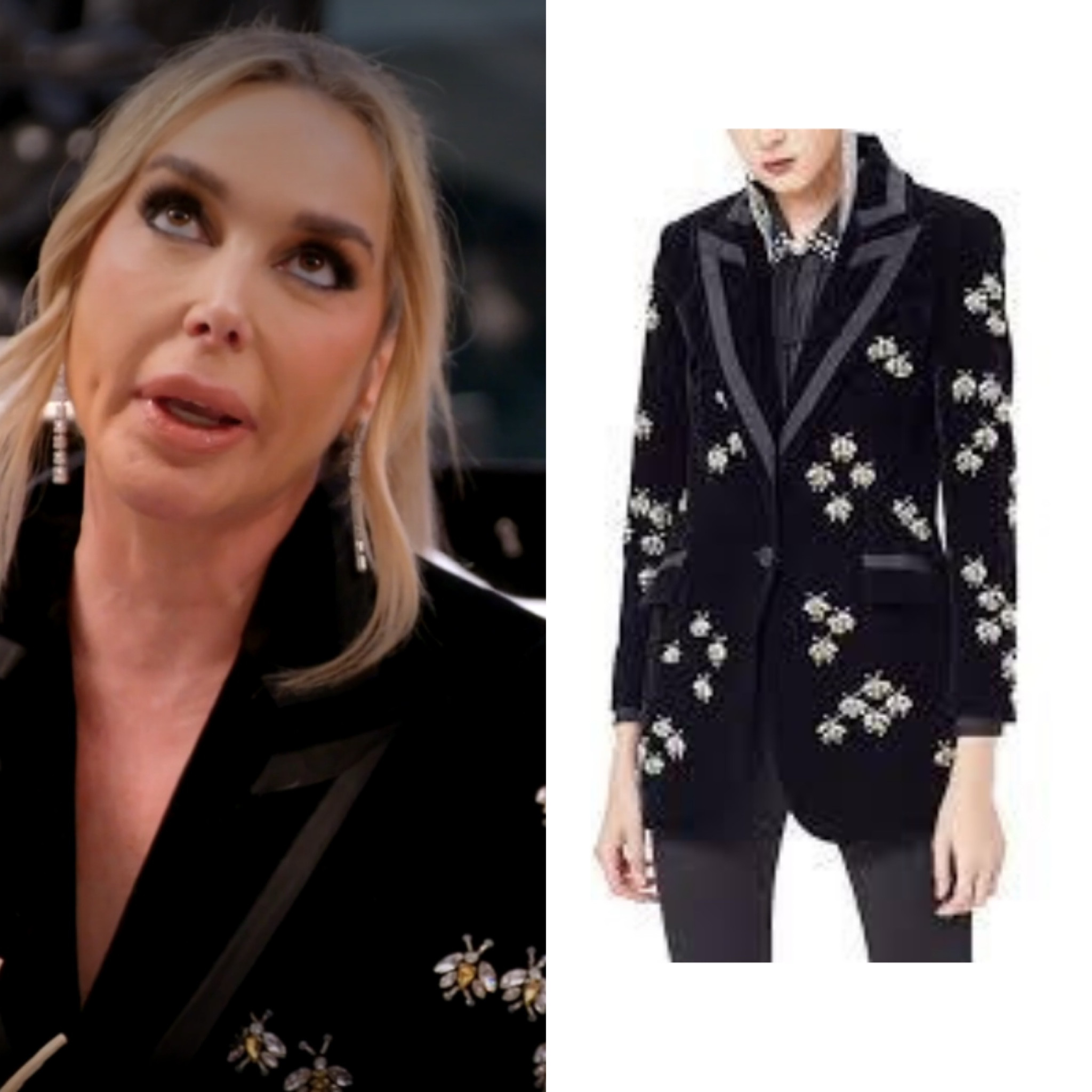 Marysol Patton’s Black Velvet Embellished Bee Blazer